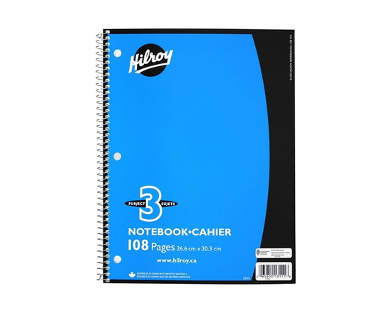 Hilroy 3 Subject 108pg Notebook