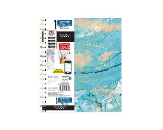 Five Star® Fashion Metallic Gold 1 Subject Notebook