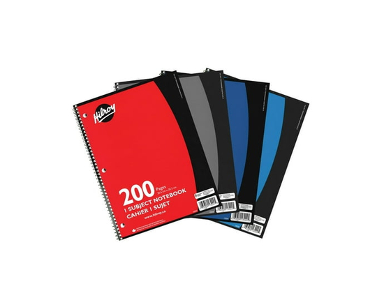 Hilroy® 1 Subject 3 Hole with Margin Notebook, 200 Pages, 10-½" x 8