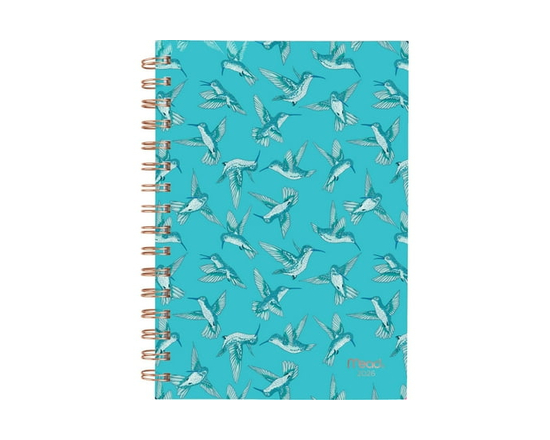 2026 Mead® Hummingbird Aqua Small Weekly Hard Cover Planner - 5-1/2" x 8-1/2"