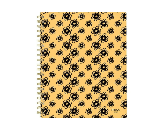 2026 Mead® Yellow Buttercup Large Weekly Clear Poly Cover Planner - 8-1/2" x 11"