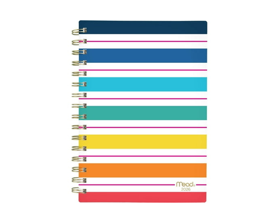 2026 Mead® Simplicity Stripe Small Weekly Clear Poly Cover Planner - 5-1/2" x 8-1/2"