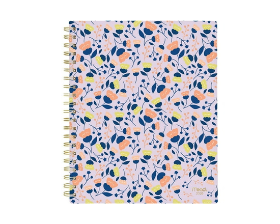 2026 Mead® Floral Leaves Large Weekly Hard Cover Planner - 8-1/2" x 11"
