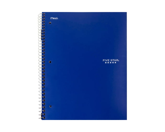 Five Star® 3 Subject Blue Notebook