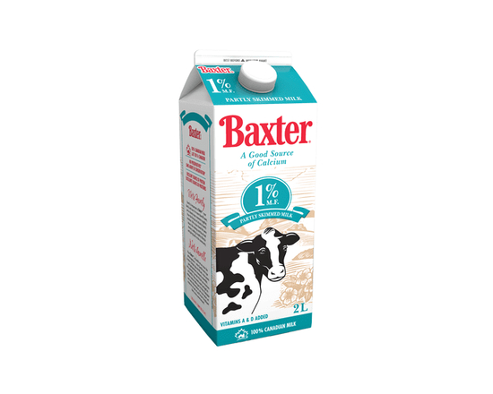 Baxter 1% Partly Skimmed Milk - 2 L