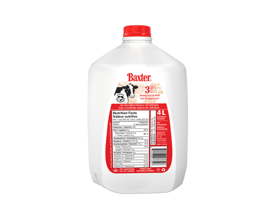 Baxter 3.25% Homogenized Milk - 4L