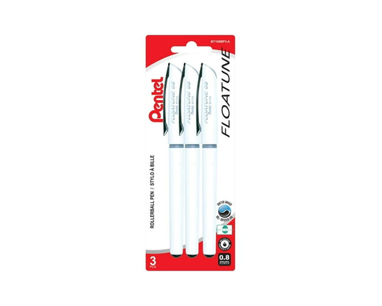 Pentel Floatune Stylo à Bille 0,8mm Encre Noire paquet de 3