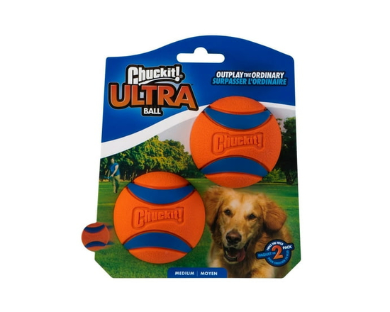 Chuckit! Ultra Ball 2-Pack Medium Durable Rubber Ball Dog Toy - Medium (2 Pack)