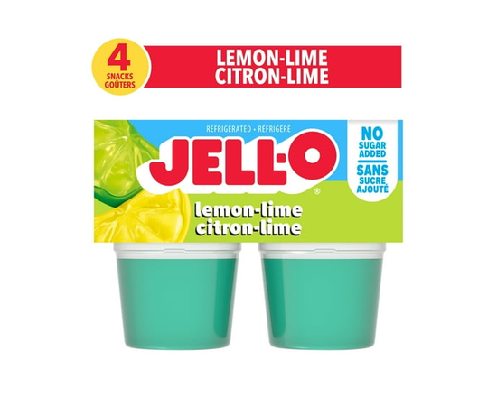 Goûters À La Gelée Réfrigéré Prêt-À-Servir À Saveur De Citron-Lime Sans Sucre Ajouté, Paquet De 4 - 356 g