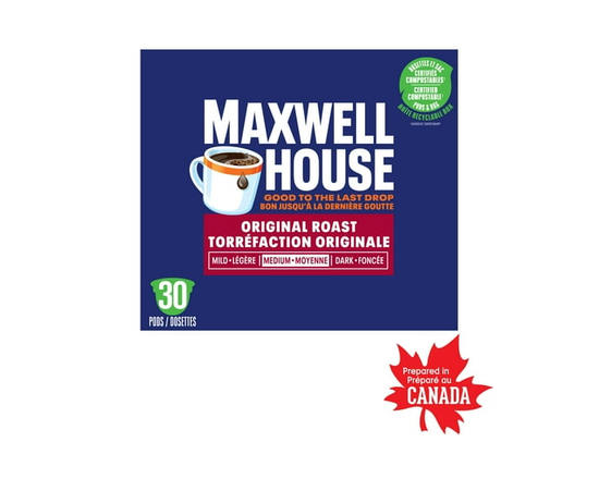 Maxwell House Original Roast Coffee Certified Compostable K-Cup® Coffee Pods, 30 Pods, Medium - 285 g