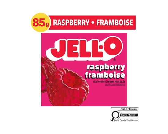 Jell-O Raspberry Jelly Powder Mix, 85 g Box - 85 g