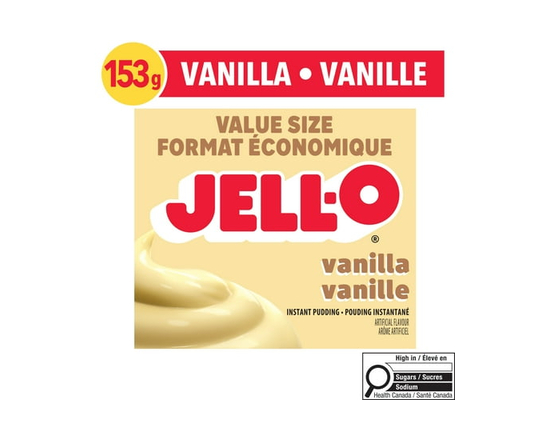 Jell-O Vanilla Instant Pudding Mix, Value Size, 153 g Box - 153 g