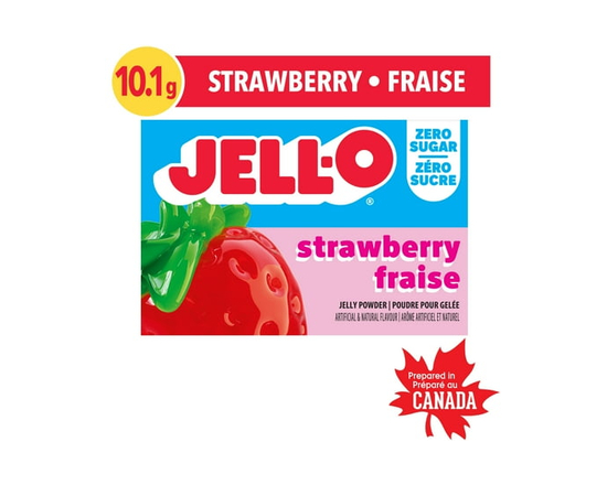 Jell-O Zero Sugar Strawberry Jelly Powder Mix, 10.1 g Box - 101 g