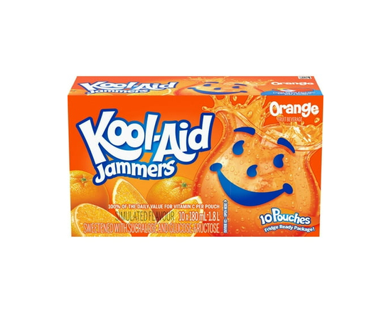 Kool Aid Jammers Orange, 10 x 180mL - 180 mL