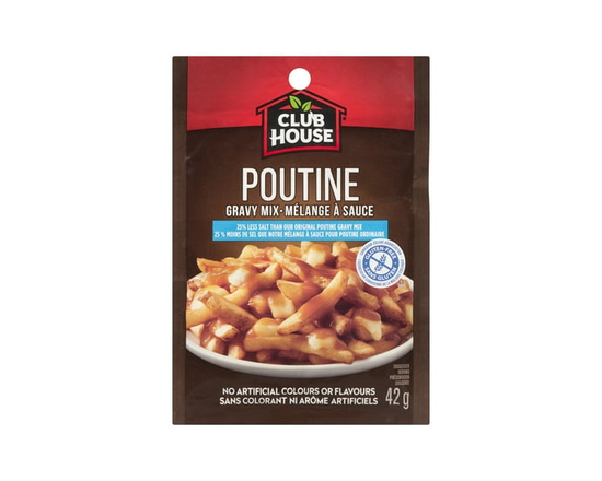 Club House, Dry Sauce/Seasoning/Marinade Mix, Poutine Gravy Mix, 25% less salt than our original poutine gravy mix - 42g