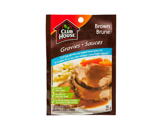 Club House,Gravies/Sauces, Brown Brune, 25% mins del que notre  mélange à sauce brune ordinaire - 25 g