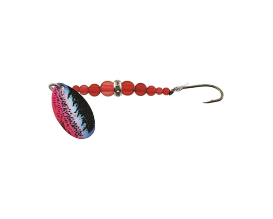 Gibbs G-0177RB-8RR Sparkler In-Line Spinner #8 Hook, Rainbow Tiger/Ruby Red Bead