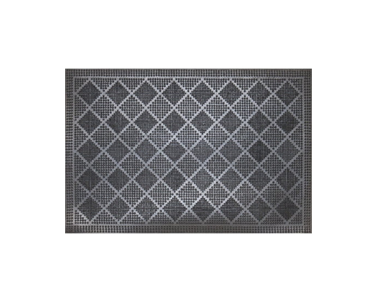 Paillasson commercial rectangulaire en caoutchouc noir, 18 po x 30 po, motif "à pointes" - 18X30