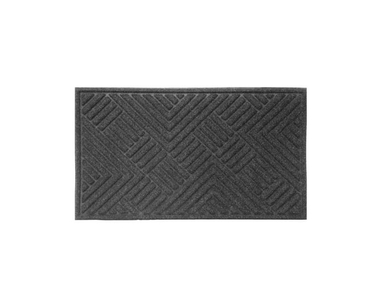 Paillasson intérieur/extérieur rectangulaire Contours "Delwood" charbon, 18 po x 30 po - 18X30