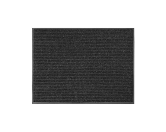Paillasson de 3 pi x 4 pi Platinum Needlepunch Charcoal avec endos en vinyle - 3' x 4' (Impression au fusain et solide)