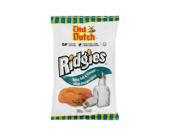 Old Dutch Ridgies Spicy Salt & Vinegar Potato Chips - 200 g