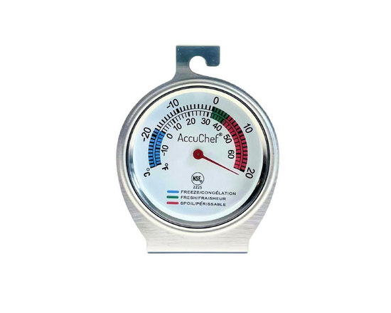 AccuChef freezer/refrigerator thermometer, Stainless Steel, hangs or stands alone, Model 2225