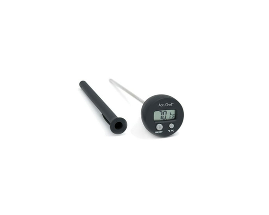 AccuChef Digital Thermometer, Black and Stainless-steel with Probe Cover, Model 2240