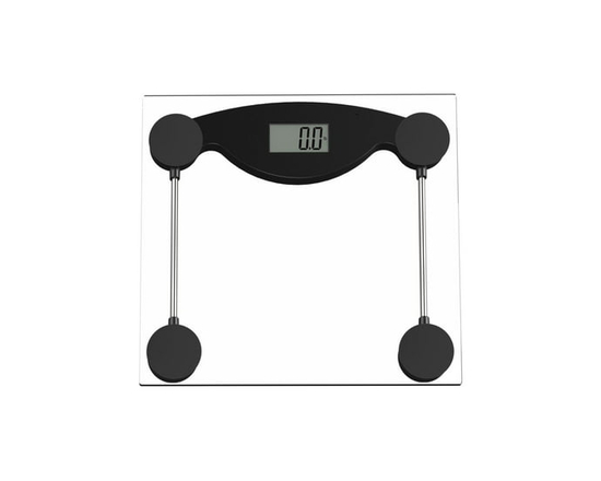 Pèse-Personne Numerique, capacité 400 lb (180 kg), Verre clair, accents noirs