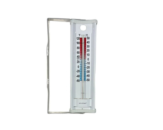 Accutemp thermomètre intérieur ou extérieur, support inclus, lectures de température en °C et °F, Blanc