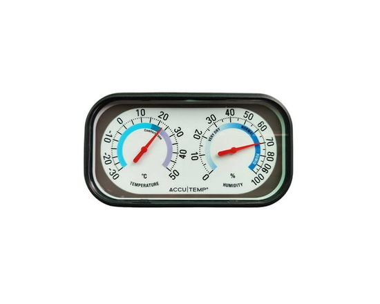 Accutemp Indoor Thermometer with Humidity Meter, Easle Stand, Comfort Zone indicator,  Black - 0