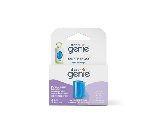 Diaper Genie On-the-Go Portable Diaper Bag Refill, Lavender, 25 Bags