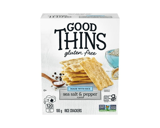 Good Thins, Sea Salt & Pepper, Gluten Free Rice Crackers - 100 g