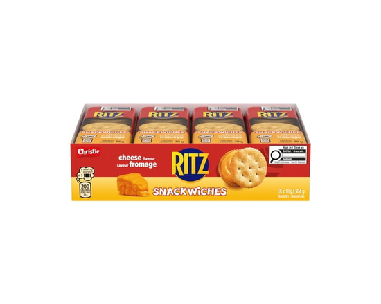 Ritz Snackwich Crackers, Cheese Flavour, 8 Individually Wrapped Packs, Snack cracker, Baked Portion Pack - 38 g