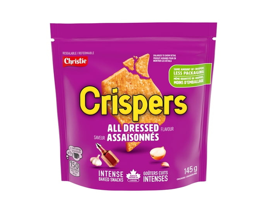 Crispers, All Dressed Flavour, Salty Snacks, Is It a Chip or a Cracker - 145 g