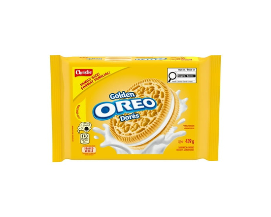 OREO Golden Vanilla Sandwich Cookies, Family Size - 439 g