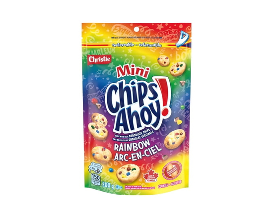 Chips Ahoy! Mini Rainbow Chocolate Chip Cookies, Made in a Peanut-Free Facility, School Snacks - 200 g