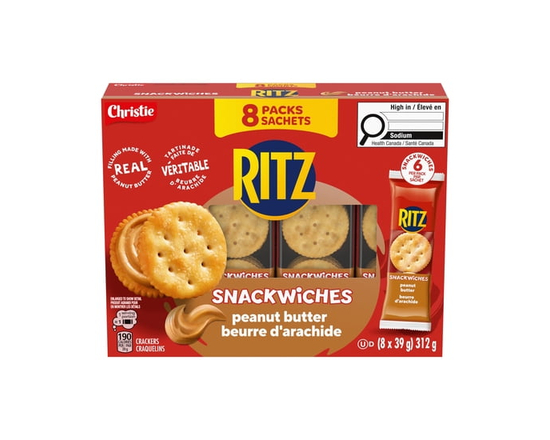 RITZ, Peanut Butter Cracker Snackwiches, Filling Made With Real Peanut Butter - 8 Pack