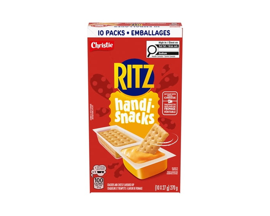 RITZ, Handi Snacks, Individually Wrapped, School, Lunch, Crackers and Dip Made With Real Cheese 10x27g - 270 g