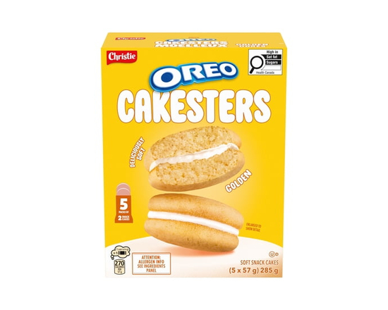 OREO Cakesters Soft Snack Cakes, Snack Packs, Golden 5x57g - 285G