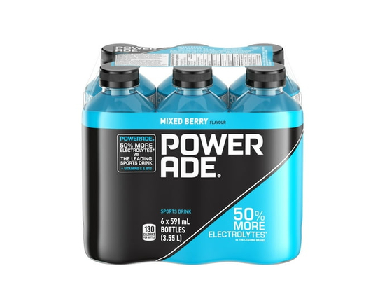 Powerade Mixed Berry Bottles, 591 mL, 6 Pack - 591 mL