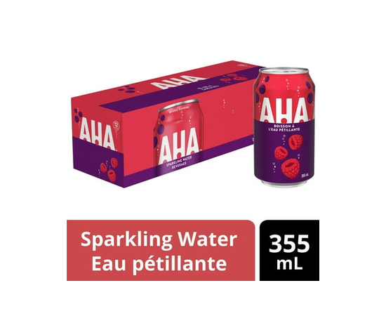AHA Raspberry + Acai Fridge Pack Cans, 355 mL, 12 Pack - 355 mL