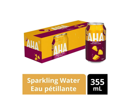 AHA Pineapple + Passionfruit Fridge Pack Cans, 355 mL, 12 Pack - 355 mL