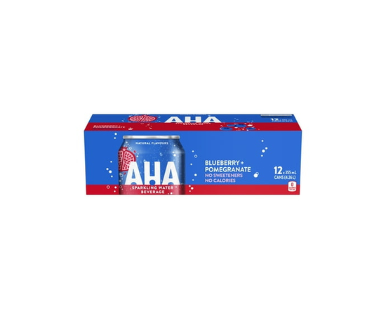 Aha Blueberry Pomegranate Fridge Pack Cans, 355 mL, 12 Pack - 355 mL