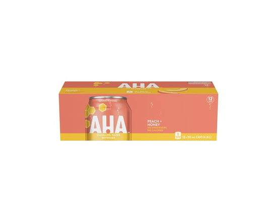 Aha Peach Honey Fridge Pack Cans, 355 mL, 12 Pack - 355 mL