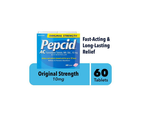 Pepcid Original Strength, Acid Reducer and Antacid for Heartburn, 60 Count