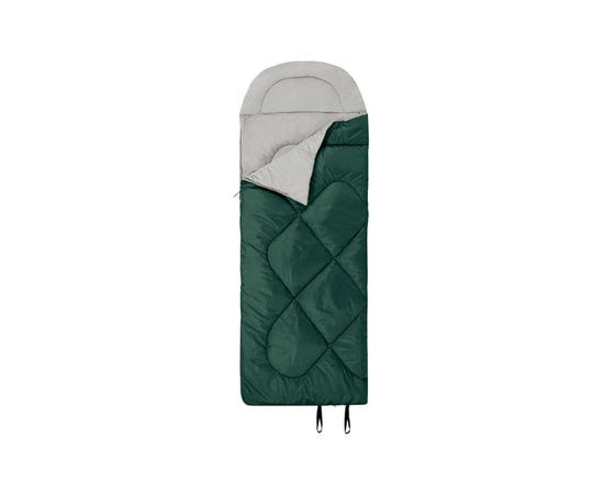 Ozark Trail 0C Sleeping Bag Hooded, 92"(L) x34" (W),Temp Rating +32℉/+0℃, Polyester Fabric, Outer Green - Regular