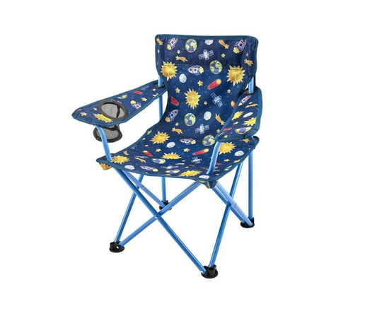 Ozark Trail Kids Arm Chair, 125lbs Weight Capacity, Color Pink, Polyester Fabric & Steel Frame (Blue)