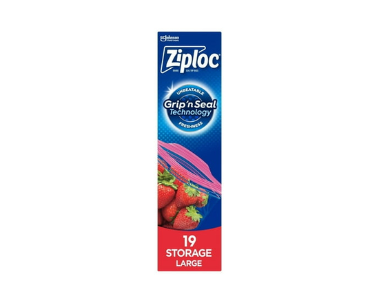 Ziploc® Sacs de Conservation avec Technologie à Maintien Ouvert, Grand Format - 26.8cm x 27.3cm
