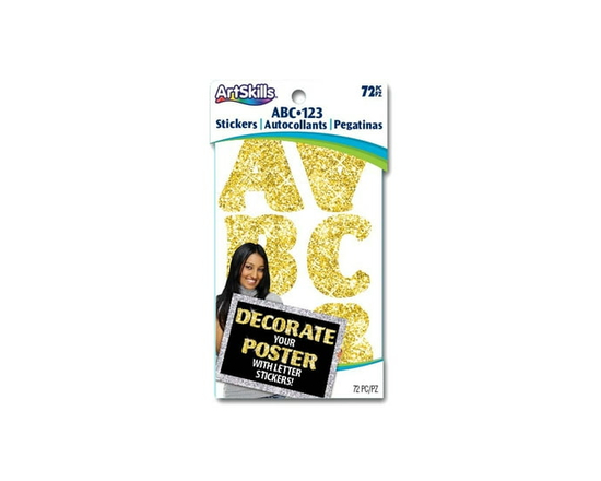 ARTSKILLS Glitter Gold Letter Posters
