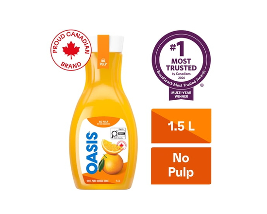 Oasis Orange Juice No Pulp, Not from Concentrate 1.5 L - 1.5 L